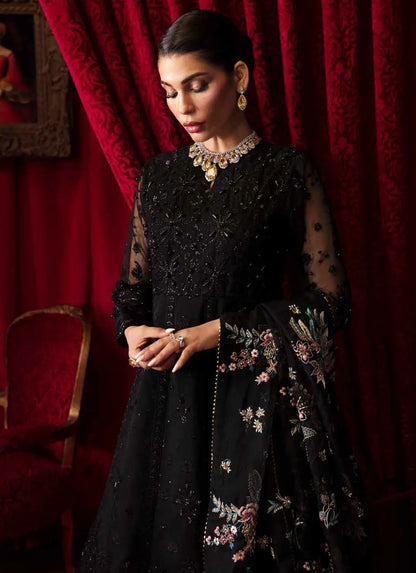 BH - Embroidered Organza Frock Unstitched 4 Piece - Summer Collection