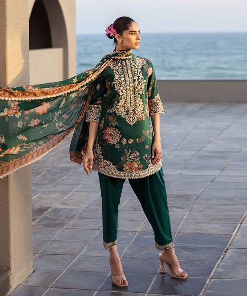 Z.C - 3 Piece Unstitched Embroidered Lawn Suit
