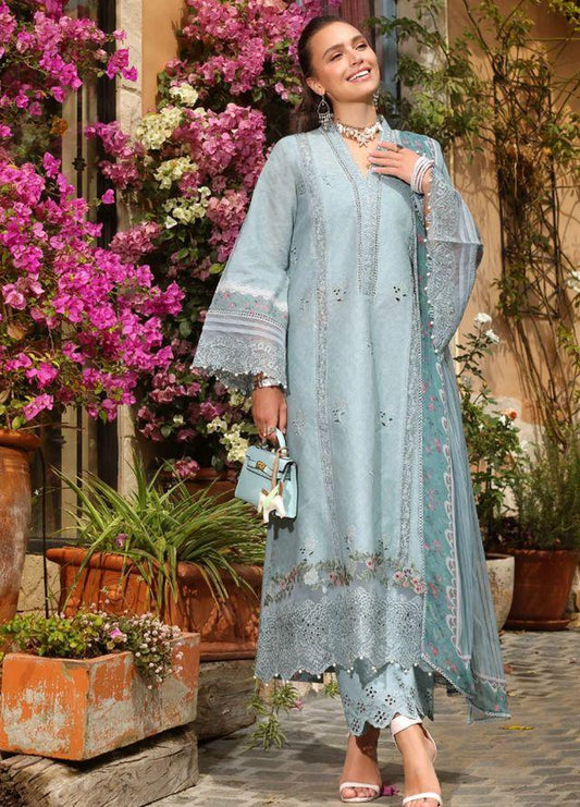 BH Embroidered Gray Luxury Lawn Chikankari Dress