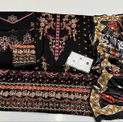 BH Embroidered 3 Piece Unstitched Khaddar