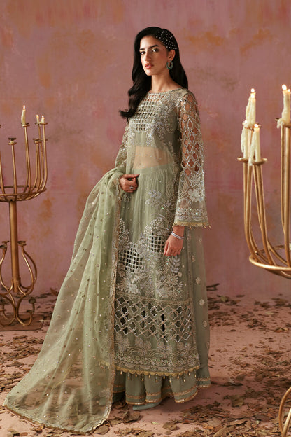 BH-Embroidered Organza Unstitched 3Pc Suit