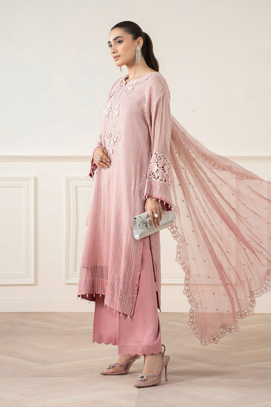 MB 3 Piece Embroidered Chiffon Suit