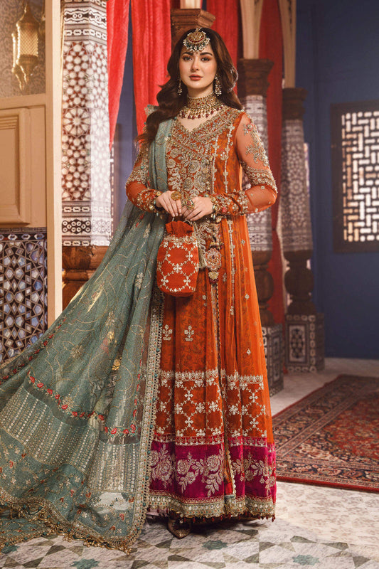 M.B - Embroidered Net Suits Unstitched 4 Piece Wedding Collection