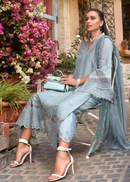 BH Embroidered Gray Luxury Lawn Chikankari Dress