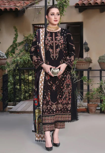 BH Embroidered 3 Piece Unstitched Khaddar