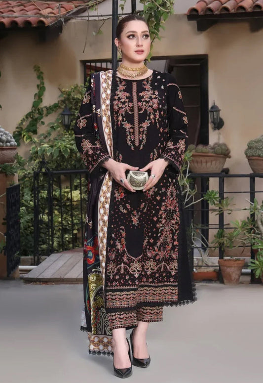 BH Embroidered 3 Piece Unstitched Khaddar