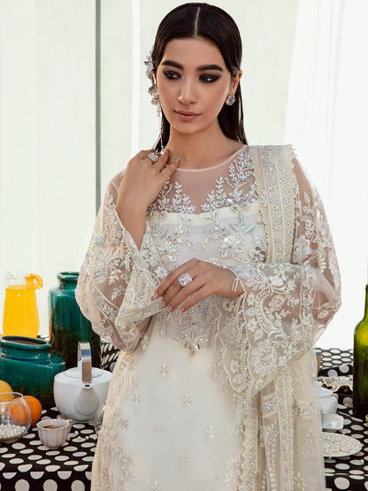 IMROZIA LUXURY WEDDING EMBROIDERED SEMI PURE CHIFFON UNSTITCHED