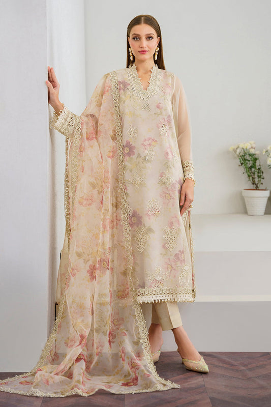 BH EMBROIDERED ORGANZA UNSTICH 3PC