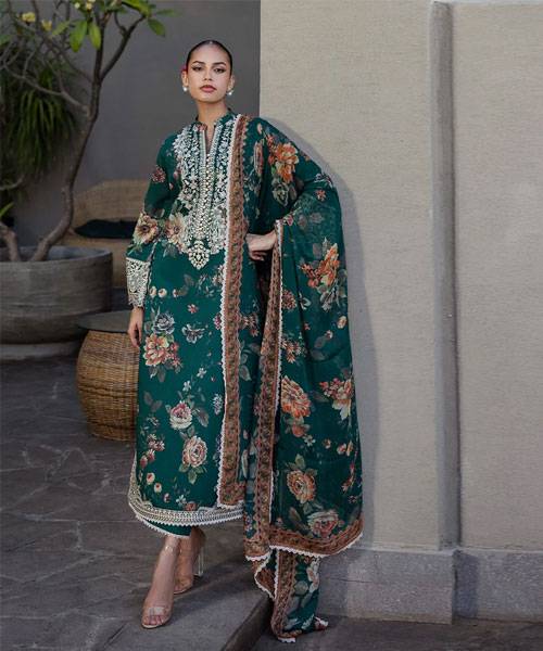 Z.C - 3 Piece Unstitched Embroidered Lawn Suit