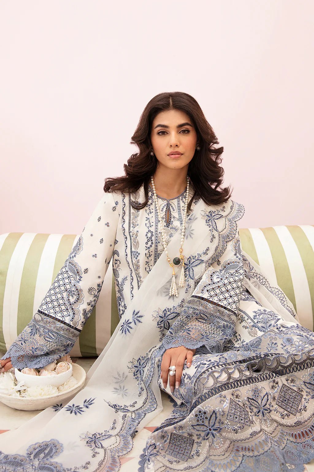 Afrozeh Unstitched Embroidered Lawn Suit