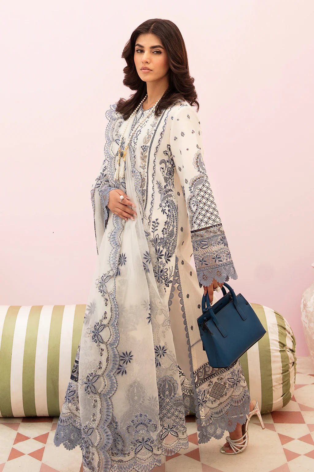 Afrozeh Unstitched Embroidered Lawn Suit